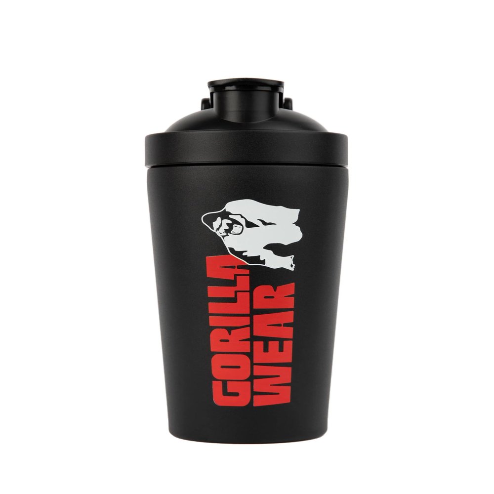 GORILLA WEAR Metal Shaker 740ml - Black | Premium Shaker | Large Capacity | Sleek Design O.S