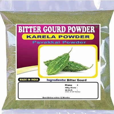 3V Bitter Gourd Powder | Karela Powder | Momordica Charantia | Pavakkai Powder | 100g, 3.53 Ounce