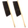 2 Pieces Dust Brush Hand Broom Wooden Bench Brushes with Soft Bristles Counter Brush with Long Wood Handle Household Cleaning Brush for Sofa Bed Fireplace Car view 1