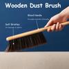 2 Pieces Dust Brush Hand Broom Wooden Bench Brushes with Soft Bristles Counter Brush with Long Wood Handle Household Cleaning Brush for Sofa Bed Fireplace Car view 2