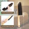 2 Pieces Dust Brush Hand Broom Wooden Bench Brushes with Soft Bristles Counter Brush with Long Wood Handle Household Cleaning Brush for Sofa Bed Fireplace Car view 3
