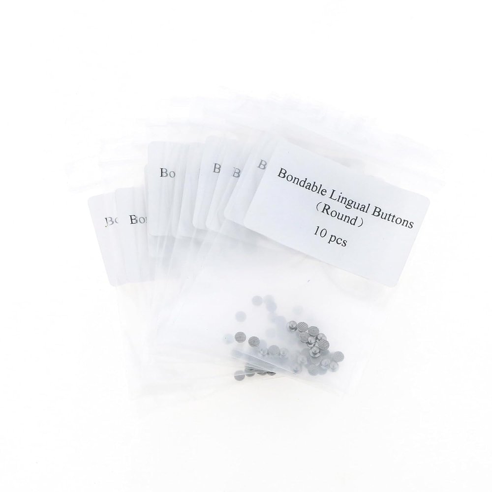100Pcs Lingual Buttons/Hollow Base/Double Wings Round Base/Ceramic Round Base/Bite Turbos/Lingual Retainer Wire/Lingual Traction Hooks/Lingual Buttons Traction Chain (SCK-M 100/Pcs)