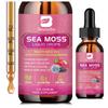 B BEWORTHS 3000mg Sea Moss Liquid Drops - Organic Black Seed Oil & Irish Gel with Burdock Root Bladderwrack, Elderberry, 6X Stronger Qrganic Seamoss Raw for Immunity Booster, Skin Digestive Health view 1
