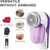 CAFFIA Fabric Shaver Defuzzer, Electric Lint Remover, Rechargeable Sweater Shaver with Replaceable Stainless Steel 3-Blades, Dual Protection, Removable Bin, Easy Remove Fuzz, Lint, Pills, Bobbles view 2