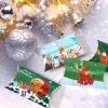 300 Pcs Christmas Pillow Boxes Small Gifts Boxes Christmas Gift Card Holders Bulk 12 Designs Xmas Candy Boxes Decorative Paper Container for Candy Jewelry Xmas Party Favors with 3 Gold Twines view 4