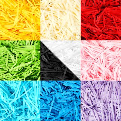 Cholemy 30 Pack 3.3 lb 10 Colors Easter Grass Raffia Paper Shreds Easter Basket Grass Paper Filler for Easter Gift Wrap Easter Party Decoration
