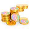 80 Pcs Rainbow Mermaid Kid's Birthday Candy Party Favors Chocolate Coins - Gold Foil view 1