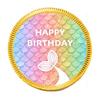 80 Pcs Rainbow Mermaid Kid's Birthday Candy Party Favors Chocolate Coins - Gold Foil view 2