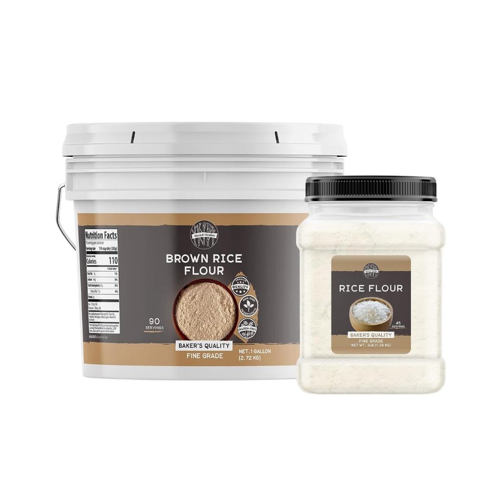 Birch & Meadow Brown Rice Flour & Rice Flour Bundle, Versatile Ingredients, Flours for Baking, Flavorful