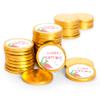 80 Pcs Pink Dinosaur Kid's Birthday Candy Party Favors Chocolate Coins - Gold Foil view 1