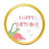 80 Pcs Pink Dinosaur Kid's Birthday Candy Party Favors Chocolate Coins - Gold Foil view 2