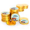 80 Pcs Fire Truck Kid's Birthday Candy Party Favors Chocolate Coins - Gold Foil view 1