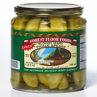 Forest Floor Foods Bloody Mary Pickle Spears, Jalapeno & Garlic-Flavored Pickled Spears, Bloody Mary Garnish, Flavored Snack, 24 oz (1 Pack)
