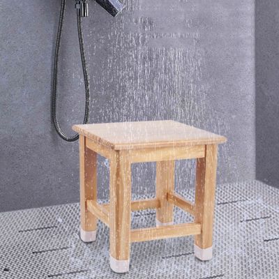 JIAHESHYP Waterproof Bamboo Shower Bench, Shoe Stool, Spa Seat Bath Stool for Bathroom Bathtud Elderly Disabled Seniors Women, Inside Shower Shaving Legs, 3 Sizes (Size : 28 * 20 * 15cm)