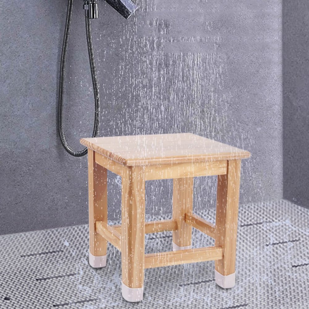 JIAHESHYP Waterproof Bamboo Shower Bench, Shoe Stool, Spa Seat Bath Stool for Bathroom Bathtud Elderly Disabled Seniors Women, Inside Shower Shaving Legs, 3 Sizes (Size : 28 * 20 * 15cm)