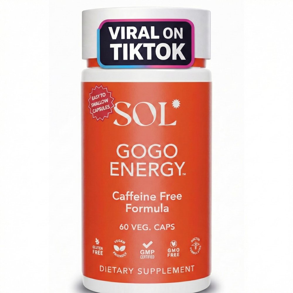 Sol Nutrition GoGo Energy Supplement: Natural Energy Boost, Cortisol Regulation, Focus Support, Herbal Alternative for Men & Women