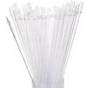 24Pcs Reusable Plastic Straws Colorful Plastic Straws, 11 Inch Long Hard Cup Drinking Straw with Cleaning Brush-Transparent view 1