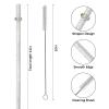 24Pcs Reusable Plastic Straws Colorful Plastic Straws, 11 Inch Long Hard Cup Drinking Straw with Cleaning Brush-Transparent view 4