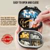 2 Pack Pill Organizer Pill Box 7 Compartments Large Pill Dispenser Home Travel Supplement Holder Airtight Vitamin Container Daily Medicine Travel Essentials(Small+ Large) view 3