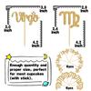 12Pcs Virgo cake topper, Big Virgo Energy/Virgo Season Cake Decor, 12 constellation Virgo August September Birthday Cupcake Decoration, Horoscope Astrology Birthday Party Supplies, Gold Glitter view 2