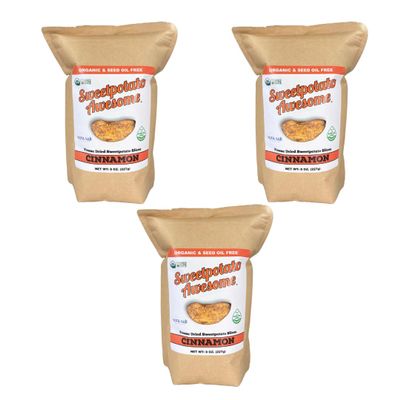 Freeze Dried Organic Cinnamon Sweetpotato Slices - 3 Pack of 8 oz Pouches