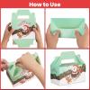 FloraSea 24 PCS 3D Christmas Cookie Gift Boxes with Handles for Holiday Xmas, School Classroom Party Favor Supplies, Candy Treat Cardboard Cookie Boxes, 4 Designs, Christmas Gift Boxes view 3