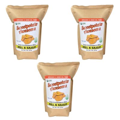 Freeze Dried Organic Dill and Garlic Sweetpotato Slices - 3 Pack of 8 oz Pouches