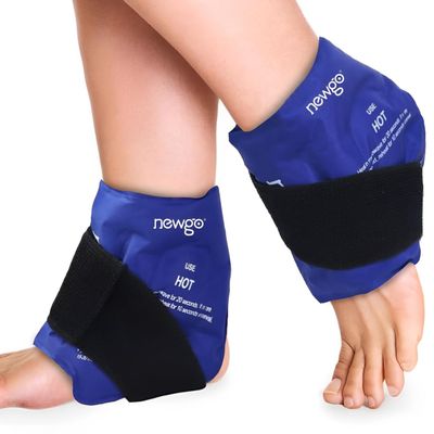 NEWGO Ankle Ice Pack Wrap for Swelling, Ice Pack for Ankle Injuires Reusable Hot Cold Therapy Gel Cold Pack for Sprained Ankles, Achilles Tendonitis - 2Pack
