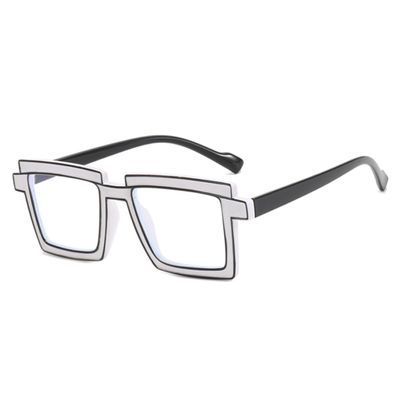 bullabulling Stylish Blue Light Glasses Square Frames for Women Reading Glasses Computer Glasses Anti UV (white, 1.0)