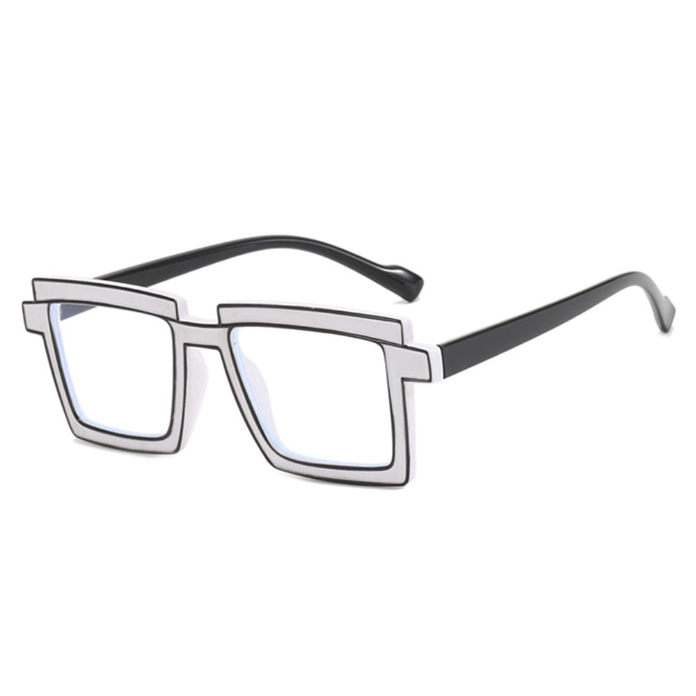 bullabulling Stylish Blue Light Glasses Square Frames for Women Reading Glasses Computer Glasses Anti UV (white, 1.0)