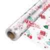 JOYIT 100' Long X 17.5 Wide Christmas Cellophane Wrap Roll - 3 Mil Thicker Cellophane Roll, Crystal Clear Merry Christmas Cellophane for Gift Baskets, Flower Arts Crafts Food Treats Wrapping view 1