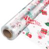 JOYIT 100 ft Christmas Cellophane Wrap Roll (35 in x 100 ft) - 3 Mil Thick Cellophane Roll, Christmas Cellophane Bags Large for Flower Gift Baskets Arts Crafts Wrapping (35" fold into 17.5") view 1