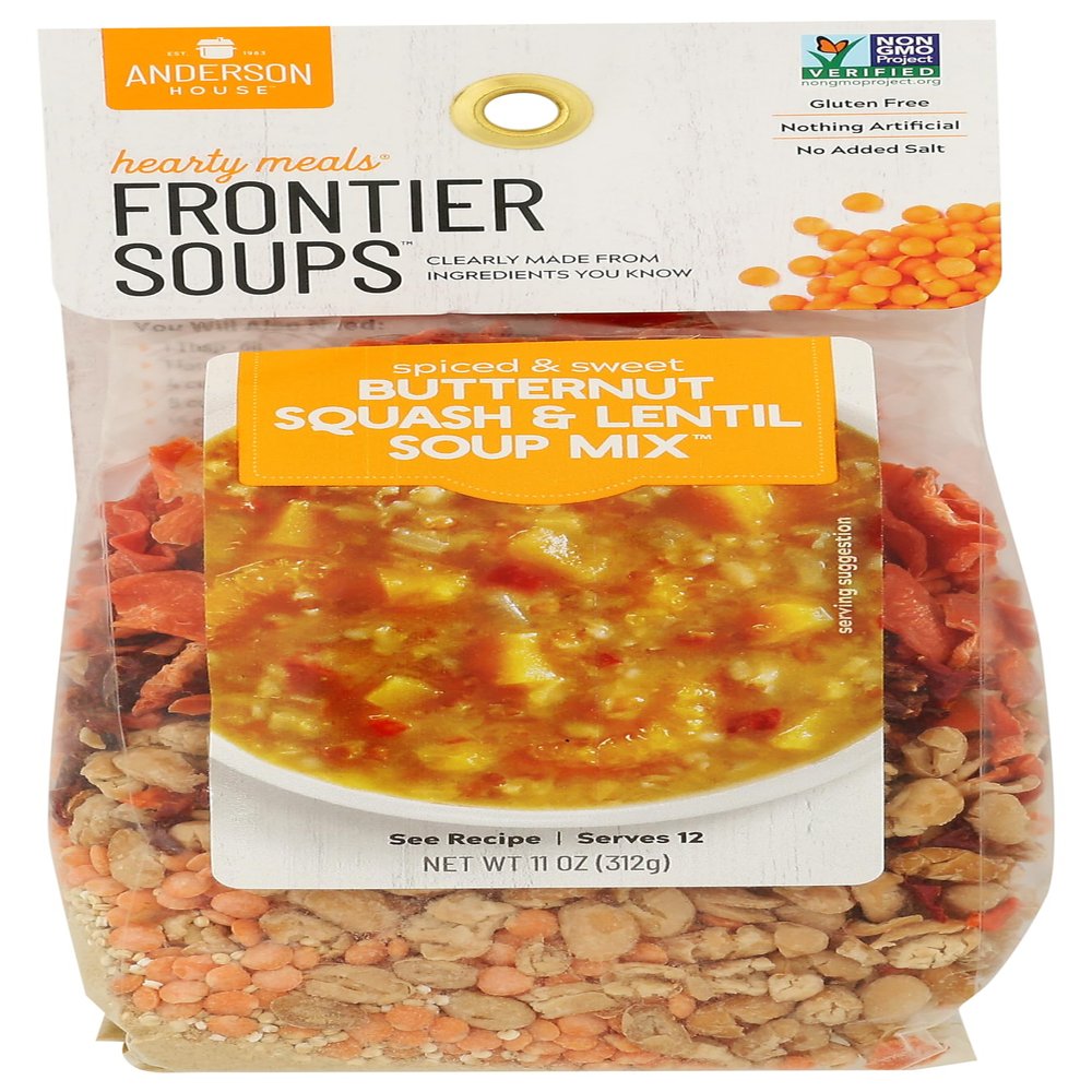 Frontier Soups Hearty Meals spiced & sweet Butternut Squash & Lentil, 11 oz, 2 pk