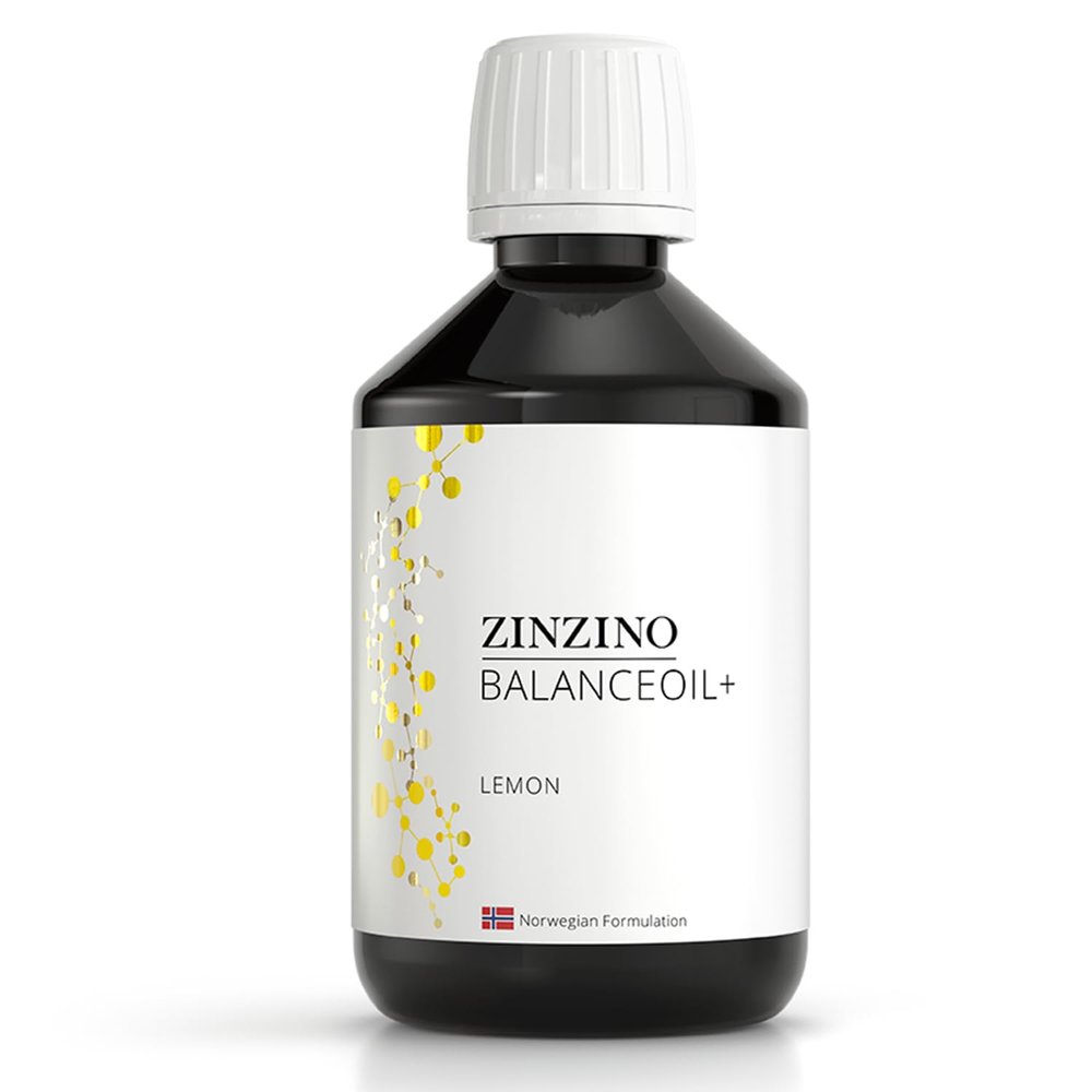 ZINZINO - BalanceOil+ Lemon - Omega-3 Supplement with Fish Oil and Extra Virgin Olive Oil - (300ml)