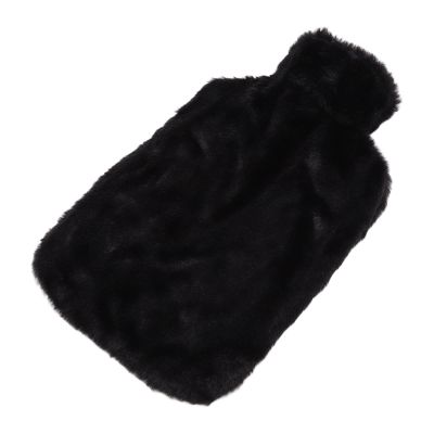 Tgoon Water Injection Hot Water Bottle , Rubber Wool Easy to Wide Water Inlet Hot Water Bag Detachable 2000ml for Neck(Black)