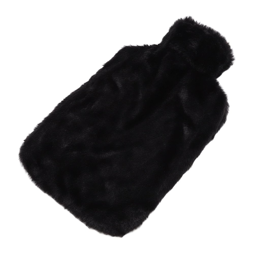 Tgoon Water Injection Hot Water Bottle , Rubber Wool Easy to Wide Water Inlet Hot Water Bag Detachable 2000ml for Neck(Black)