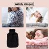 Tgoon Water Injection Hot Water Bottle , Rubber Wool Easy to Wide Water Inlet Hot Water Bag Detachable 2000ml for Neck(Black) view 2