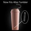 Lipzi Extension Accessory Pack for Original Anti-Wrinkle Straw - 2 Silicone Extensions and 6 Spare Plugs - Designed for Tall 40 oz Tumblers - 8 Pieces view 2