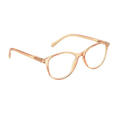 proSPORT Multifocal Progressive 3 Magnifications in 1 Lens No Line Round Computer Reading Glasses for Men & Women +3.50 Crystal Peach Frame