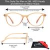 proSPORT Multifocal Progressive 3 Magnifications in 1 Lens No Line Round Computer Reading Glasses for Men & Women +3.50 Crystal Peach Frame view 2