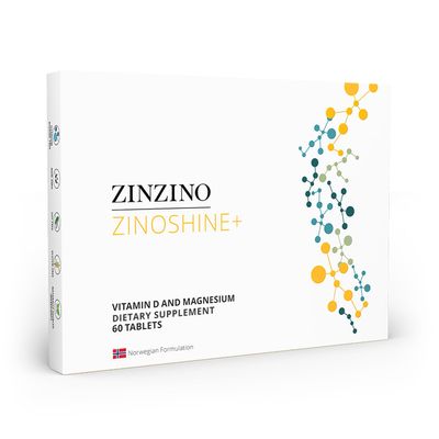 Zinzino ZinoShine+ - Vitamin D3 & Magnesium Supplement for Immune Support, Energy, Muscle, Bone & Teeth Health - Reduces Fatigue - 60 Tablets
