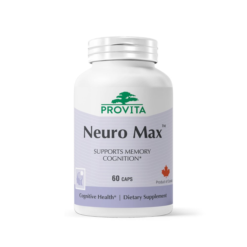 PROVITA Neuro Max | Cognitive Support Supplement | Vegan Nerve & Memory Support | Acetyl L-Carnitine, Ginkgo Biloba, Lions Mane & Choline | Focus & Brain Health Supplement | 60 Capsules