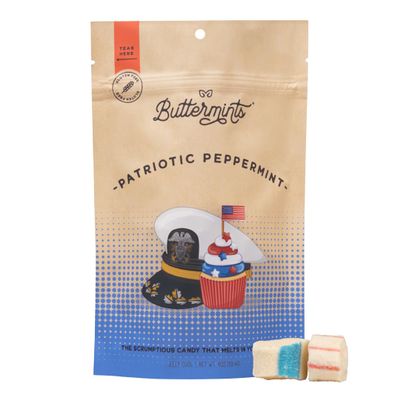 Buttermints Patriotic Peppermint, Butter Mints Gluten-Free Candy Soft Butter Taste, Unexpectedly Scrumptious (4 Servings)