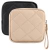 2 Pcs Sanitary Napkin Storage Bag,Period Bag, Period Pouch,Feminine Menstrual Pad Tampon Organizer,Portable Sanitary Pads Pouches First Period Kit for Teen Girls Women Ladies(Black&Beige) view 1