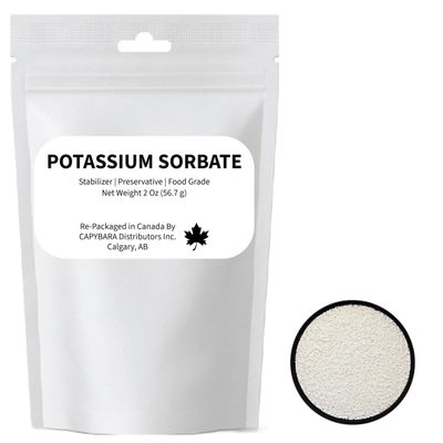 Potassium Sorbate Food Grade - 2 Oz (56.7 g) - Preservative Stabilizer for Winemaking Brewing Cider Mead Kombucha Soft Drinks Baking Cooking - Sold by CAPYBARA Distributors Inc.