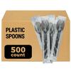 [500 Count] 3X Heavy Duty Plastic Spoons Individually Wrapped, Commercial MEGA Pack (Case of 5/100 Pack) view 1