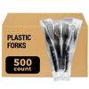[500 Count] 3X Heavy Duty Plastic Forks Individually Wrapped, Commercial MEGA Pack (Case of 5/100 Pack) view 1