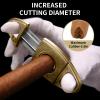 HANCIGAR V-Cut Cigar Cutter Stainless Steel Vintage Carved Cigar Guillotine Scissors Sharp Edge with Gift Box (Bronze) Gifts for Men view 3
