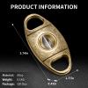 HANCIGAR V-Cut Cigar Cutter Stainless Steel Vintage Carved Cigar Guillotine Scissors Sharp Edge with Gift Box (Bronze) Gifts for Men view 4