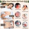 4Pcs Castor Oil Pack Wrap Organic Cotton 100% for Liver Detox, Reusable Stomach Neck Breast Castor oil Compress Pads Kit for Lymphatic Drainage, Adjustable Velcro Strap Belly & Neck Wrap, Anti-Leak view 2